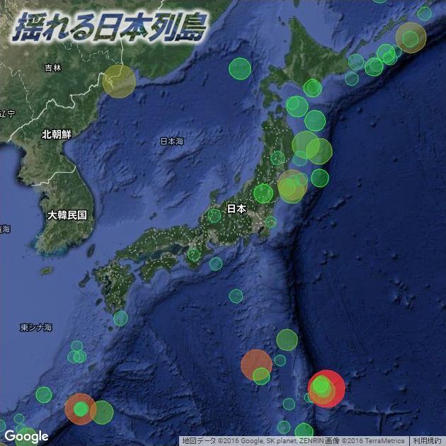 2010年の震源地マップ